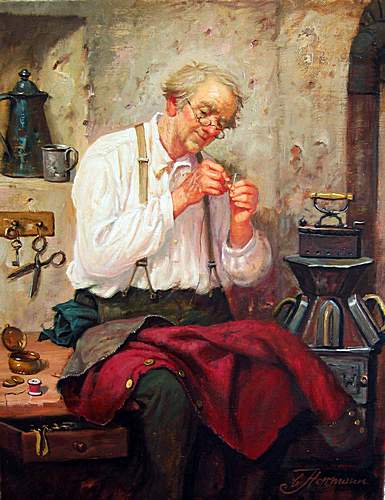 Kunstmaler Conrad Herrmann: Beim Einf&auml;deln