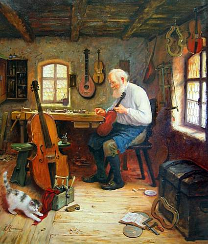 Kunstmaler Conrad Herrmann: Der Geigenbauer