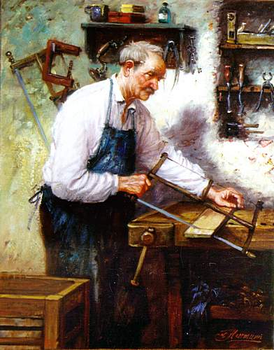 Kunstmaler Conrad Herrmann: Der Schreiner