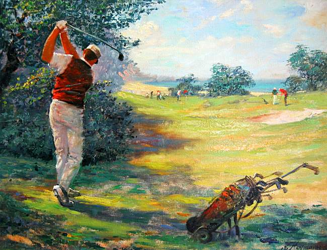 Kunstmaler Conrad Herrmann: Auf dem Golfplatz