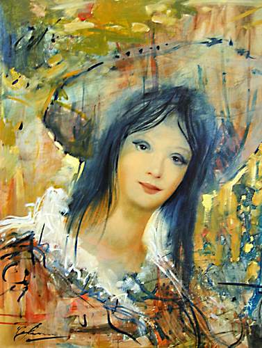 Kunstmaler Conrad Herrmann: M&auml;dchen mit Hut