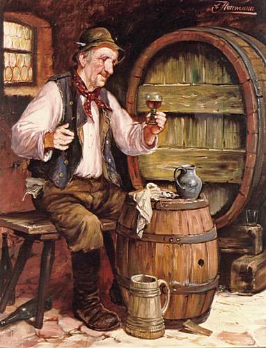 Kunstmaler Conrad Herrmann: Weinprobe
